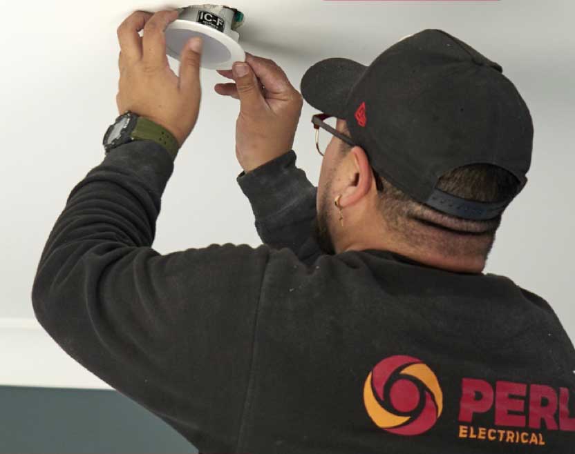 PERL Electrician installing led lights