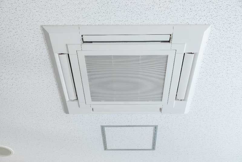 white ducted heat pump roof vent